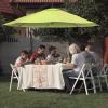 imagePure Garden 10 Ft Offset Cantilever Patio Umbrella  FadeResistant Shade Umbrella Outdoor Patio Canopy with Cross Base for Garden Lawn Deck Yard or Pool OrangeLime Green