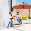 imagePure Garden 10 Ft Offset Cantilever Patio Umbrella  FadeResistant Shade Umbrella Outdoor Patio Canopy with Cross Base for Garden Lawn Deck Yard or Pool OrangeOrange