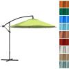 imagePure Garden 10 Ft Offset Cantilever Patio Umbrella  FadeResistant Shade Umbrella Outdoor Patio Canopy with Cross Base for Garden Lawn Deck Yard or Pool OrangeLime Green