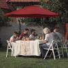 imagePure Garden 10 Ft Offset Cantilever Patio Umbrella  FadeResistant Shade Umbrella Outdoor Patio Canopy with Cross Base for Garden Lawn Deck Yard or Pool OrangeRed