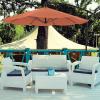 imagePure Garden 10 Ft Offset Cantilever Patio Umbrella  FadeResistant Shade Umbrella Outdoor Patio Canopy with Cross Base for Garden Lawn Deck Yard or Pool OrangeOrange