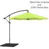 imagePure Garden 10 Ft Offset Cantilever Patio Umbrella  FadeResistant Shade Umbrella Outdoor Patio Canopy with Cross Base for Garden Lawn Deck Yard or Pool OrangeLime Green