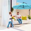 imagePure Garden 10 Ft Offset Cantilever Patio Umbrella  FadeResistant Shade Umbrella Outdoor Patio Canopy with Cross Base for Garden Lawn Deck Yard or Pool OrangeBlue