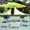 imagePure Garden 10 Ft Offset Cantilever Patio Umbrella  FadeResistant Shade Umbrella Outdoor Patio Canopy with Cross Base for Garden Lawn Deck Yard or Pool OrangeLime Green