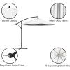imagePure Garden 10 Ft Offset Cantilever Patio Umbrella  FadeResistant Shade Umbrella Outdoor Patio Canopy with Cross Base for Garden Lawn Deck Yard or Pool OrangeCream