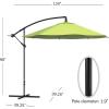 imagePure Garden 10 Ft Offset Cantilever Patio Umbrella  FadeResistant Shade Umbrella Outdoor Patio Canopy with Cross Base for Garden Lawn Deck Yard or Pool OrangeLime Green