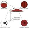 imagePure Garden 10 Ft Offset Cantilever Patio Umbrella  FadeResistant Shade Umbrella Outdoor Patio Canopy with Cross Base for Garden Lawn Deck Yard or Pool OrangeRed