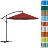 imagePure Garden 10 Ft Offset Cantilever Patio Umbrella  FadeResistant Shade Umbrella Outdoor Patio Canopy with Cross Base for Garden Lawn Deck Yard or Pool OrangeRed