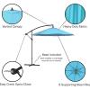 imagePure Garden 10 Ft Offset Cantilever Patio Umbrella  FadeResistant Shade Umbrella Outdoor Patio Canopy with Cross Base for Garden Lawn Deck Yard or Pool OrangeBlue
