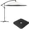 imagePure Garden 10 Ft Offset Cantilever Patio Umbrella  FadeResistant Shade Umbrella Outdoor Patio Canopy with Cross Base for Garden Lawn Deck Yard or Pool OrangeCream