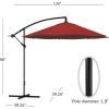 imagePure Garden 10 Ft Offset Cantilever Patio Umbrella  FadeResistant Shade Umbrella Outdoor Patio Canopy with Cross Base for Garden Lawn Deck Yard or Pool OrangeRed