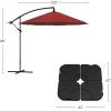 imagePure Garden 10 Ft Offset Cantilever Patio Umbrella  FadeResistant Shade Umbrella Outdoor Patio Canopy with Cross Base for Garden Lawn Deck Yard or Pool OrangeRed