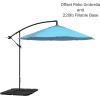 imagePure Garden 10 Ft Offset Cantilever Patio Umbrella  FadeResistant Shade Umbrella Outdoor Patio Canopy with Cross Base for Garden Lawn Deck Yard or Pool OrangeBlue