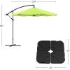 imagePure Garden 10 Ft Offset Cantilever Patio Umbrella  FadeResistant Shade Umbrella Outdoor Patio Canopy with Cross Base for Garden Lawn Deck Yard or Pool OrangeLime Green