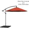 imagePure Garden 10 Ft Offset Cantilever Patio Umbrella  FadeResistant Shade Umbrella Outdoor Patio Canopy with Cross Base for Garden Lawn Deck Yard or Pool OrangeOrange