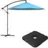 imagePure Garden 10 Ft Offset Cantilever Patio Umbrella  FadeResistant Shade Umbrella Outdoor Patio Canopy with Cross Base for Garden Lawn Deck Yard or Pool OrangeBlue