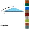 imagePure Garden 10 Ft Offset Cantilever Patio Umbrella  FadeResistant Shade Umbrella Outdoor Patio Canopy with Cross Base for Garden Lawn Deck Yard or Pool OrangeBlue