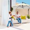imagePure Garden 10 Ft Offset Cantilever Patio Umbrella  FadeResistant Shade Umbrella Outdoor Patio Canopy with Cross Base for Garden Lawn Deck Yard or Pool OrangeCream