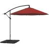 imagePure Garden 10 Ft Offset Cantilever Patio Umbrella  FadeResistant Shade Umbrella Outdoor Patio Canopy with Cross Base for Garden Lawn Deck Yard or Pool OrangeRed