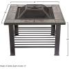 imagePure Garden 50154 26quot Woven Square Fire Pit BronzeBlack