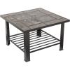 imagePure Garden 50154 26quot Woven Square Fire Pit BronzeBlack