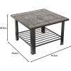 imagePure Garden 50154 26quot Woven Square Fire Pit BronzeBlack