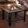 imagePure Garden 50154 26quot Woven Square Fire Pit BronzeBlack