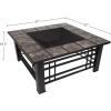 imagePure Garden 50154 26quot Woven Square Fire Pit BronzeBlack with Orange