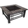 imagePure Garden 50154 26quot Woven Square Fire Pit BronzeBlack with Orange