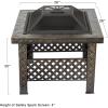imagePure Garden 50154 26quot Woven Square Fire Pit BronzeBronze