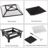 imagePure Garden 50154 26quot Woven Square Fire Pit BronzeBronze