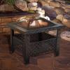 imagePure Garden 50154 26quot Woven Square Fire Pit BronzeBronze
