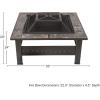 imagePure Garden 50154 26quot Woven Square Fire Pit BronzeBronze