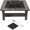 imagePure Garden 50154 26quot Woven Square Fire Pit BronzeBronze