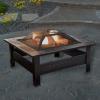 imagePure Garden 50154 26quot Woven Square Fire Pit BronzeBronze