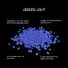imagePure Garden GlowinTheDark Solar Pebble Lights 500 Ct Blue Decorative Rocks for Flower Beds Walkways and PatiosBlue