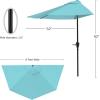 imagePure Garden Half Umbrella Outdoor Patio Shade  9 ft Half Patio Umbrella with Easy Crank  Small Canopy for Balcony Table or DeckBlue