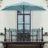 imagePure Garden Half Umbrella Outdoor Patio Shade  9 ft Half Patio Umbrella with Easy Crank  Small Canopy for Balcony Table or DeckBlue