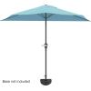 imagePure Garden Half Umbrella Outdoor Patio Shade  9 ft Half Patio Umbrella with Easy Crank  Small Canopy for Balcony Table or DeckBlue