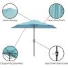 imagePure Garden Half Umbrella Outdoor Patio Shade  9 ft Half Patio Umbrella with Easy Crank  Small Canopy for Balcony Table or DeckBlue