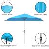 imagePure Garden Half Umbrella Outdoor Patio Shade  9 ft Half Patio Umbrella with Easy Crank  Small Canopy for Balcony Table or DeckBrilliant Blue