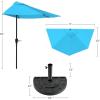 imagePure Garden Half Umbrella Outdoor Patio Shade  9 ft Half Patio Umbrella with Easy Crank  Small Canopy for Balcony Table or DeckBrilliant Blue
