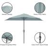 imagePure Garden Half Umbrella Outdoor Patio Shade  9 ft Half Patio Umbrella with Easy Crank  Small Canopy for Balcony Table or DeckDusty Green