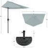 imagePure Garden Half Umbrella Outdoor Patio Shade  9 ft Half Patio Umbrella with Easy Crank  Small Canopy for Balcony Table or DeckDusty Green