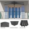 imagePure Garden Half Umbrella Outdoor Patio Shade  9 ft Half Patio Umbrella with Easy Crank  Small Canopy for Balcony Table or DeckGray