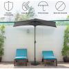 imagePure Garden Half Umbrella Outdoor Patio Shade  9 ft Half Patio Umbrella with Easy Crank  Small Canopy for Balcony Table or DeckGray