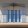 imagePure Garden Half Umbrella Outdoor Patio Shade  9 ft Half Patio Umbrella with Easy Crank  Small Canopy for Balcony Table or DeckGray