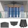 imagePure Garden Half Umbrella Outdoor Patio Shade  9 ft Half Patio Umbrella with Easy Crank  Small Canopy for Balcony Table or DeckGray