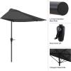 imagePure Garden Half Umbrella Outdoor Patio Shade  9 ft Half Patio Umbrella with Easy Crank  Small Canopy for Balcony Table or DeckGray