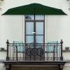 imagePure Garden Half Umbrella Outdoor Patio Shade  9 ft Half Patio Umbrella with Easy Crank  Small Canopy for Balcony Table or DeckHunter Green